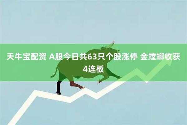 天牛宝配资 A股今日共63只个股涨停 金螳螂收获4连板